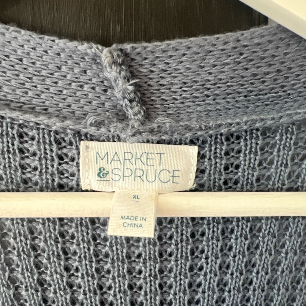 Market & Spruce Textured Gray Cardigan - Picture 3 of 3
